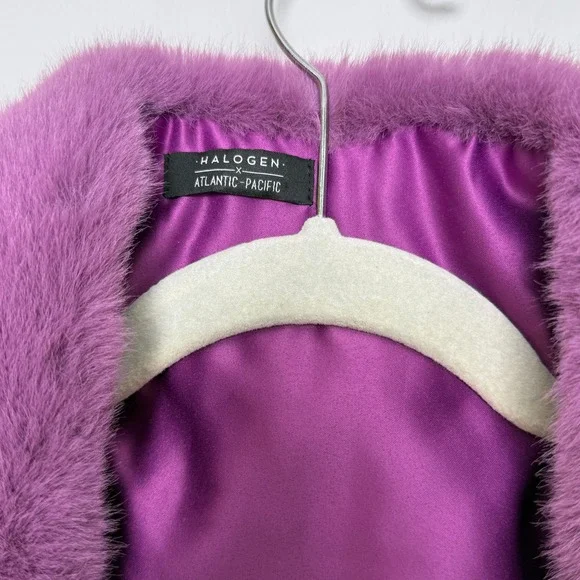 Halogen Atlantic Pacific Faux Fur Scarf Purple‎ Lavender Ombre - Picture 2 of 7